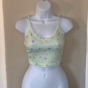Butterfly Rose Crop Tank